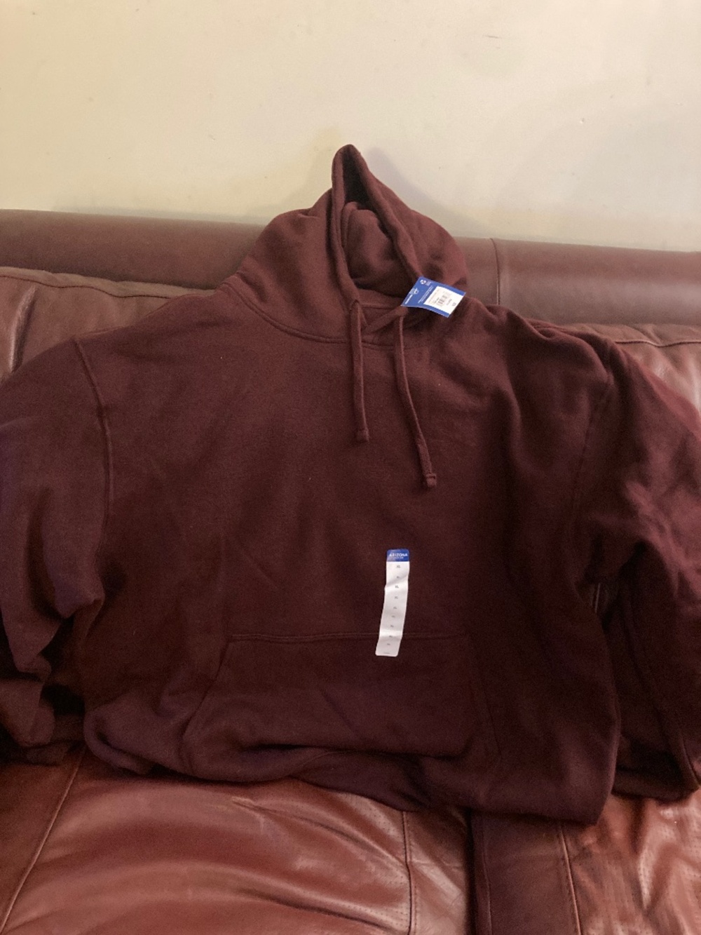 Men’s, burgundy pullover hoodie